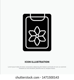 Flower, Clipboard, Spring, Clip solid Glyph Icon vector