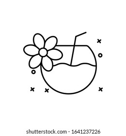 Flower, cocktail icon. Simple line, outline vector elements of last day of carnival icons for ui and ux, website or mobile application