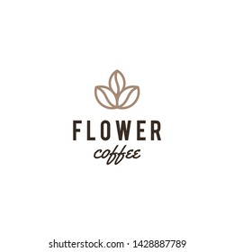 flower coffee concept vector icon logo design