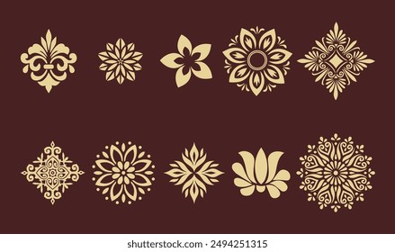 Flower collection with leaves, floral bouquets. Vector flowers. Spring art print with botanical elements. Happy Easter. Folk style. Posters for the spring holiday. icons isolated.eps
