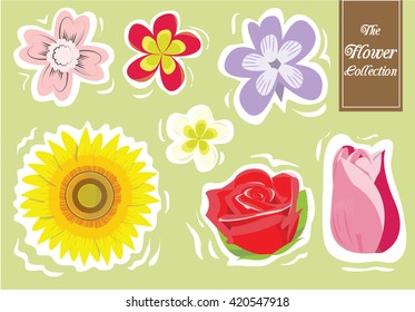 The flower collection vector illustration