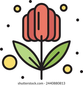Flower collorfull icon symbol vector image 