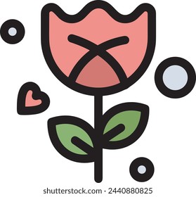 Imagen vectorial de símbolo de icono de color de flor 