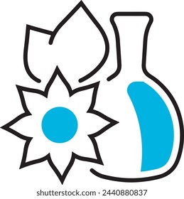 Imagen vectorial de símbolo de icono de color de flor 