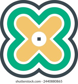 Imagen vectorial de símbolo de icono de color de flor 