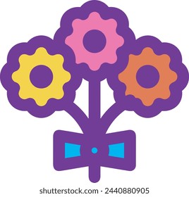 Flower collorfull icon symbol vector image 