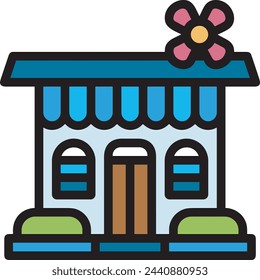Imagen vectorial de símbolo de icono de color de flor 