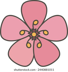 Imagen vectorial de símbolo de icono de color de flor 