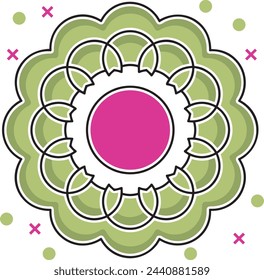Imagen vectorial de símbolo de icono de color de flor 