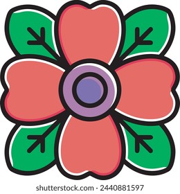 Flower collorfull icon symbol vector image 