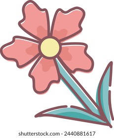 Imagen vectorial de símbolo de icono de color de flor 