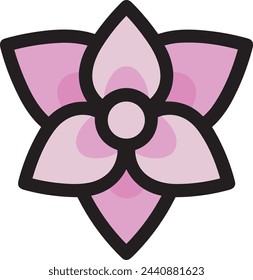 Imagen vectorial de símbolo de icono de color de flor 