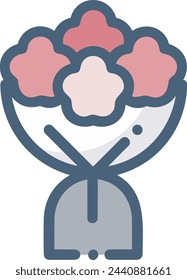 Imagen vectorial de símbolo de icono de color de flor 
