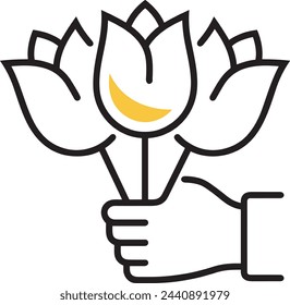 Flower collorfull icon symbol vector image 