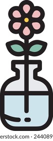 Imagen vectorial de símbolo de icono de color de flor 