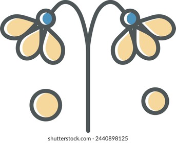 Imagen vectorial de símbolo de icono de color de flor 