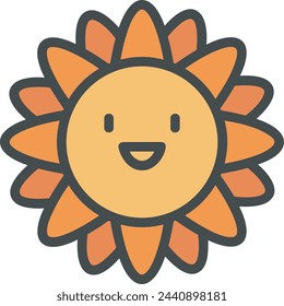 Imagen vectorial de símbolo de icono de color de flor 