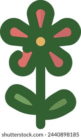 Imagen vectorial de símbolo de icono de color de flor 