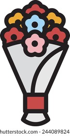 Flower collorfull icon symbol vector image 