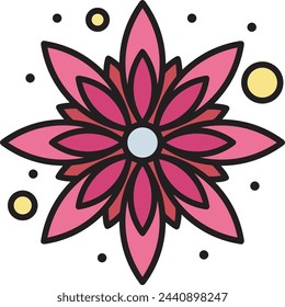 Blumenfarbiges Symbol Symbol Vektor-Bild 