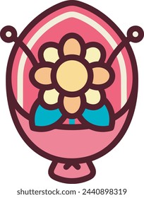 Blumenfarbiges Symbol Symbol Vektor-Bild 