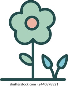 Flower collorfull icon symbol vector image 