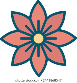 Flower collorfull icon symbol vector image 