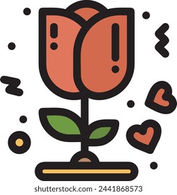 Imagen vectorial de símbolo de icono de color de flor 