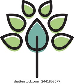 Blumenfarbiges Symbol Symbol Vektor-Bild 