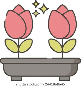 Imagen vectorial de símbolo de icono de color de flor 