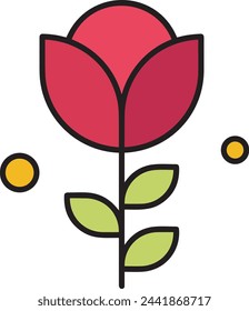 Imagen vectorial de símbolo de icono de color de flor 