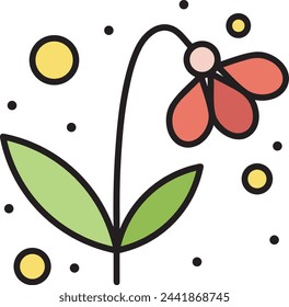 Imagen vectorial de símbolo de icono de color de flor 