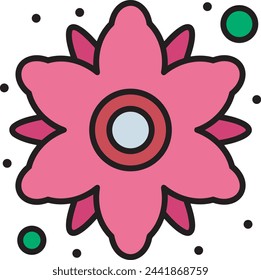 Blumenfarbiges Symbol Symbol Vektor-Bild 