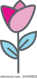 Imagen vectorial de símbolo de icono de color de flor 