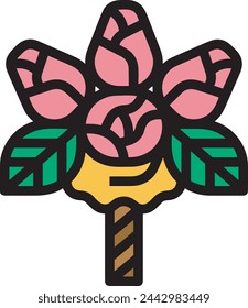Flower collorfull icon symbol vector image 