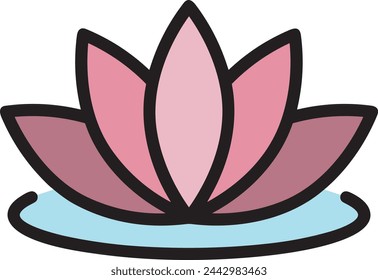 Imagen vectorial de símbolo de icono de color de flor 