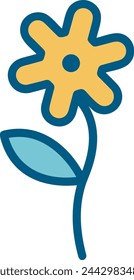 Imagen vectorial de símbolo de icono de color de flor 