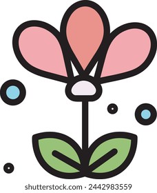 Imagen vectorial de símbolo de icono de color de flor 