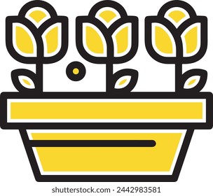 Imagen vectorial de símbolo de icono de color de flor 