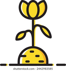 Imagen vectorial de símbolo de icono de color de flor 