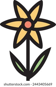Imagen vectorial de símbolo de icono de color de flor 