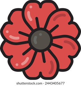 Imagen vectorial de símbolo de icono de color de flor 
