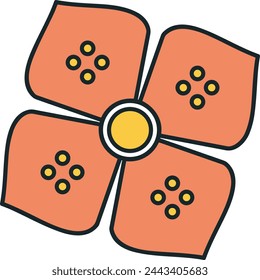 Imagen vectorial de símbolo de icono de color de flor 