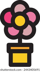 Flower collorfull icon symbol vector image 