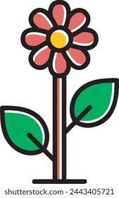 Flower collorfull icon symbol vector image 