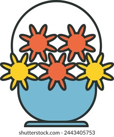 Imagen vectorial de símbolo de icono de color de flor 