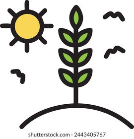 Imagen vectorial de símbolo de icono de color de flor 