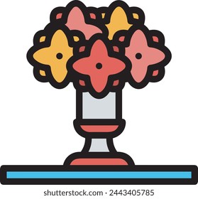 Imagen vectorial de símbolo de icono de color de flor 