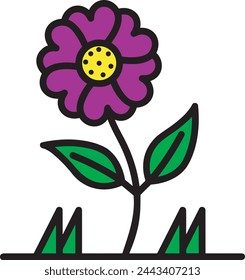 Flower collorfull icon symbol vector image 