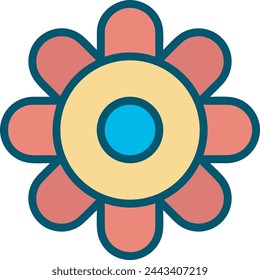 Imagen vectorial de símbolo de icono de color de flor 